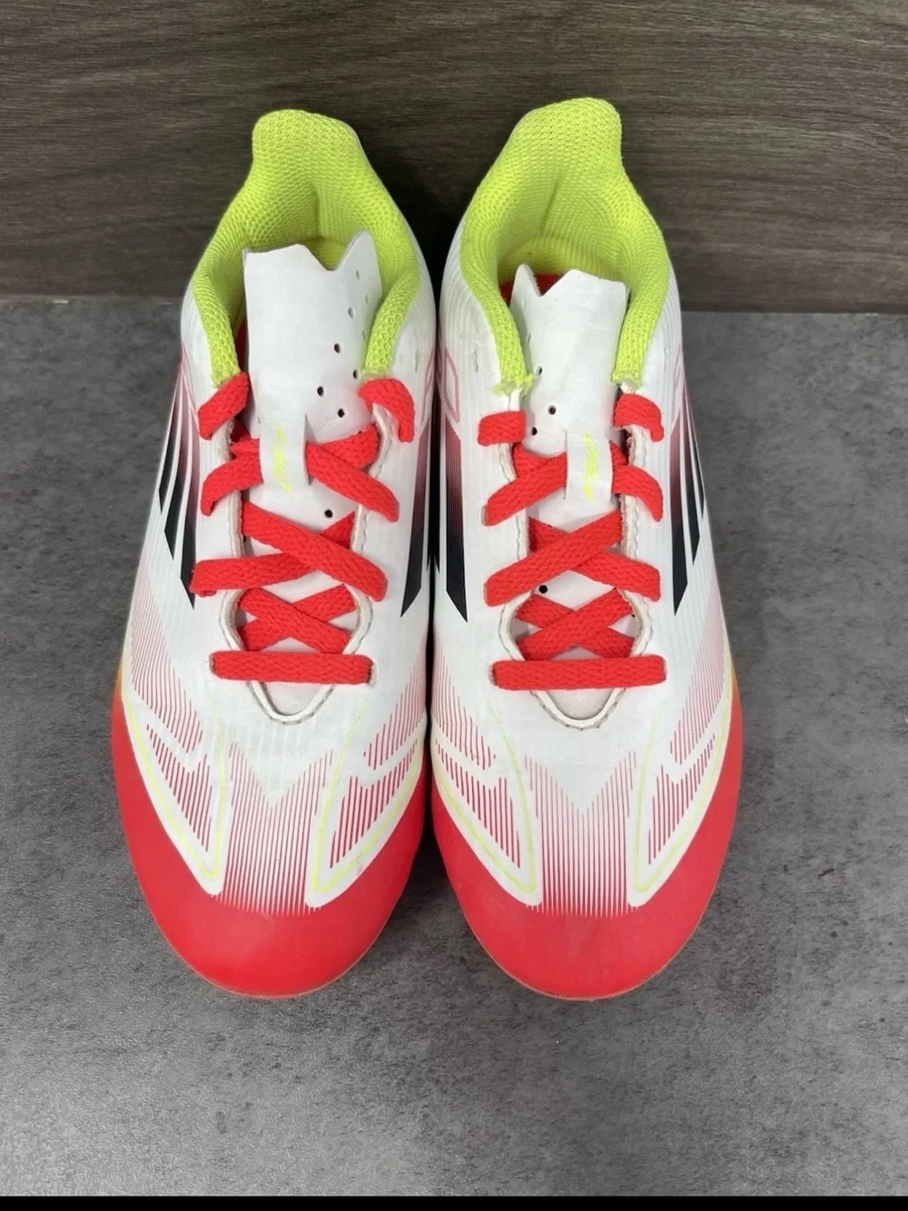 adidas Kids White, Red & Yellow Soccer Cleats F50